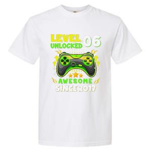 6th Birthday Gifts Level 6 Unlocked 6 Years Old Gamer Cute Garment-Dyed Heavyweight T-Shirt