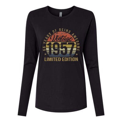 66th Birthday Gift 66 Years Old Vintage 1957 Limited Edition Womens Cotton Relaxed Long Sleeve T-Shirt