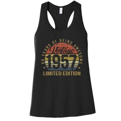 66th Birthday Gift 66 Years Old Vintage 1957 Limited Edition Women's Racerback Tank