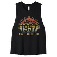 66th Birthday Gift 66 Years Old Vintage 1957 Limited Edition Women's Racerback Cropped Tank