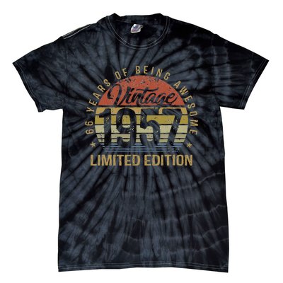 66th Birthday Gift 66 Years Old Vintage 1957 Limited Edition Tie-Dye T-Shirt