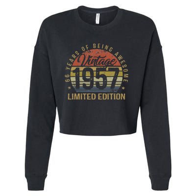 66th Birthday Gift 66 Years Old Vintage 1957 Limited Edition Cropped Pullover Crew