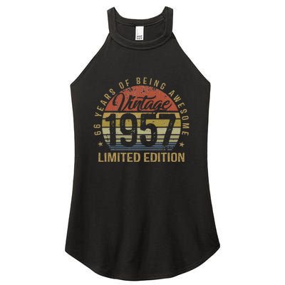 66th Birthday Gift 66 Years Old Vintage 1957 Limited Edition Women's Perfect Tri Rocker Tank