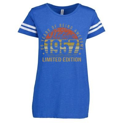 66th Birthday Gift 66 Years Old Vintage 1957 Limited Edition Enza Ladies Jersey Football T-Shirt