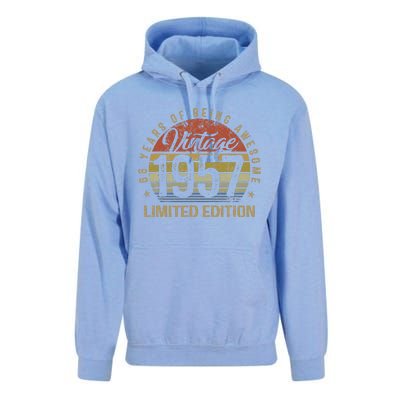 66th Birthday Gift 66 Years Old Vintage 1957 Limited Edition Unisex Surf Hoodie