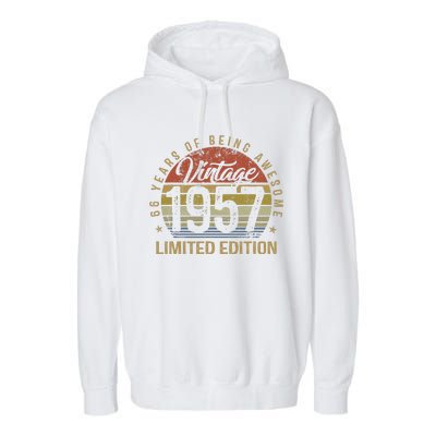 66th Birthday Gift 66 Years Old Vintage 1957 Limited Edition Garment-Dyed Fleece Hoodie