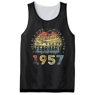 66th Birthday Gift Awesome Since February 1957 66 Year Old Mesh Reversible Basketball Jersey Tank