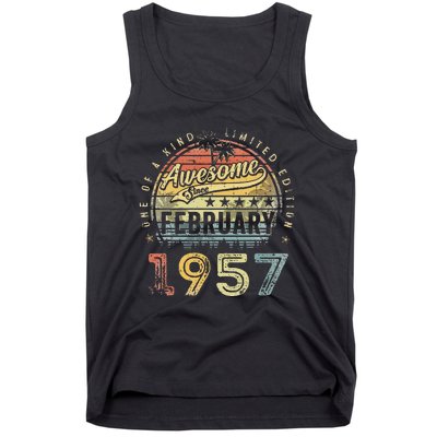 66th Birthday Gift Awesome Since February 1957 66 Year Old Tank Top