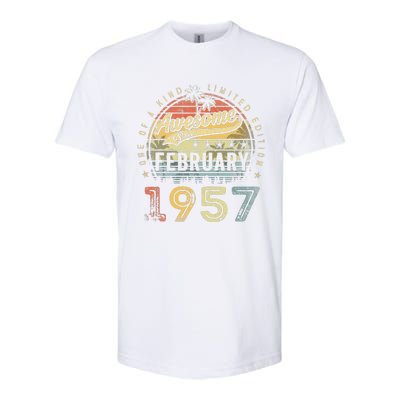 66th Birthday Gift Awesome Since February 1957 66 Year Old Softstyle CVC T-Shirt