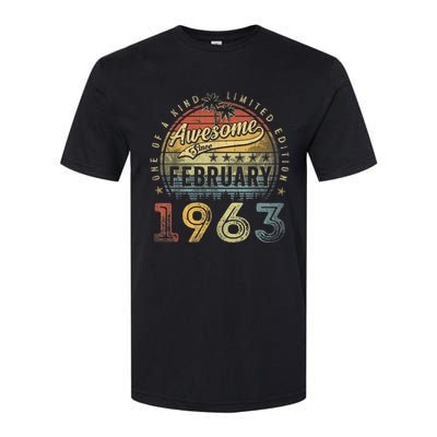 60th Birthday Gift Awesome Since February 1963 60 Year Old Softstyle CVC T-Shirt