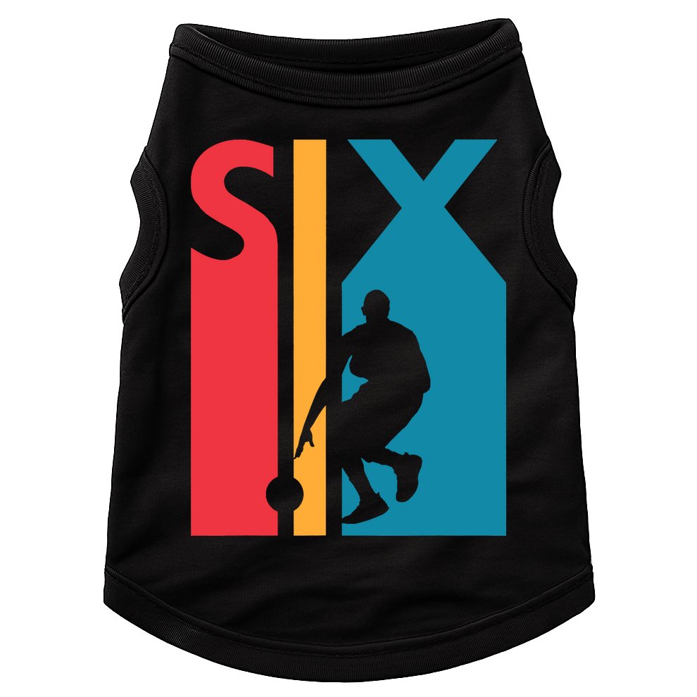 6th Birthday Gift Six Vintage Basketball 6 Year Old Doggie Tank