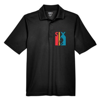 6th Birthday Gift Six Vintage Basketball 6 Year Old Men's Origin Performance Pique Polo