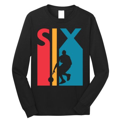 6th Birthday Gift Six Vintage Basketball 6 Year Old Long Sleeve Shirt