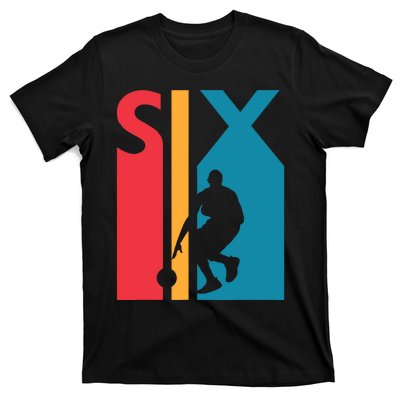 6th Birthday Gift Six Vintage Basketball 6 Year Old T-Shirt