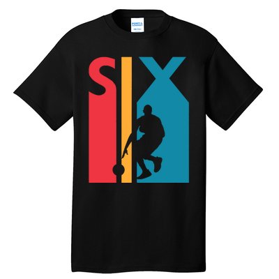 6th Birthday Gift Six Vintage Basketball 6 Year Old Tall T-Shirt