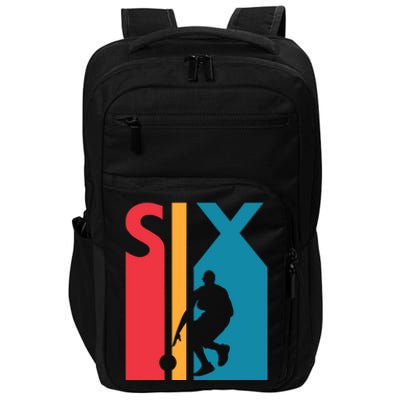 6th Birthday Gift Six Vintage Basketball 6 Year Old Impact Tech Backpack