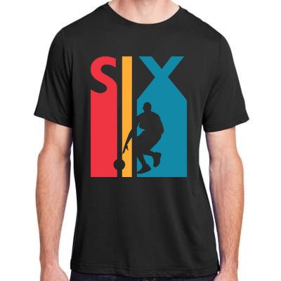 6th Birthday Gift Six Vintage Basketball 6 Year Old Adult ChromaSoft Performance T-Shirt