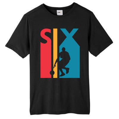 6th Birthday Gift Six Vintage Basketball 6 Year Old Tall Fusion ChromaSoft Performance T-Shirt