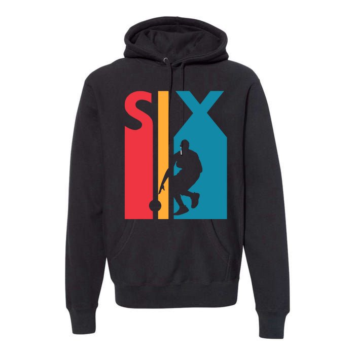 6th Birthday Gift Six Vintage Basketball 6 Year Old Premium Hoodie