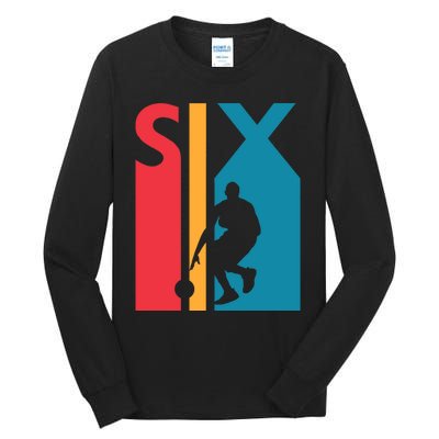 6th Birthday Gift Six Vintage Basketball 6 Year Old Tall Long Sleeve T-Shirt