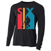 6th Birthday Gift Six Vintage Basketball 6 Year Old Cooling Performance Long Sleeve Crew