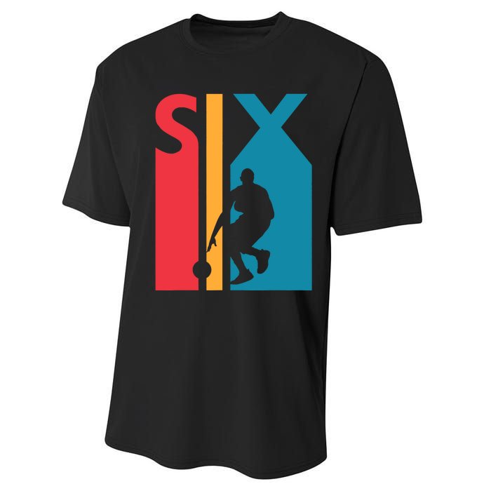 6th Birthday Gift Six Vintage Basketball 6 Year Old Performance Sprint T-Shirt