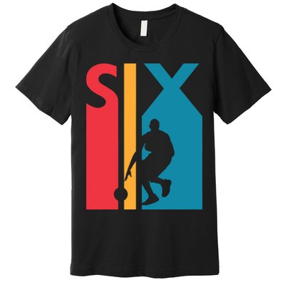 6th Birthday Gift Six Vintage Basketball 6 Year Old Premium T-Shirt