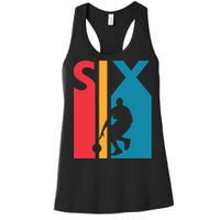 6th Birthday Gift Six Vintage Basketball 6 Year Old Women's Racerback Tank