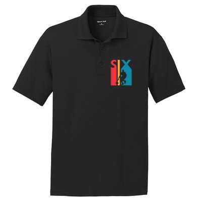 6th Birthday Gift Six Vintage Basketball 6 Year Old PosiCharge RacerMesh Polo