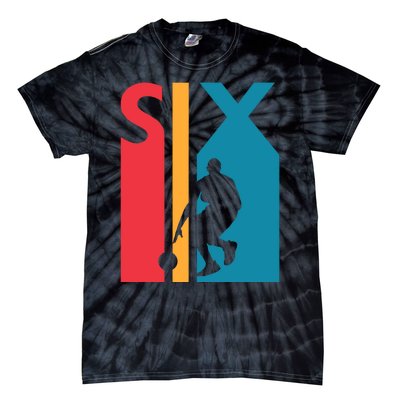 6th Birthday Gift Six Vintage Basketball 6 Year Old Tie-Dye T-Shirt