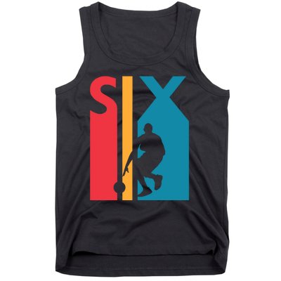 6th Birthday Gift Six Vintage Basketball 6 Year Old Tank Top