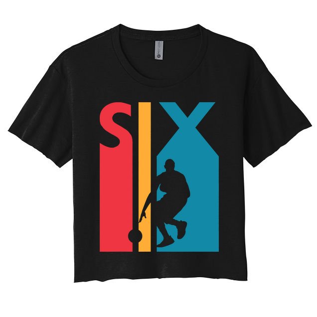 6th Birthday Gift Six Vintage Basketball 6 Year Old Crop Top