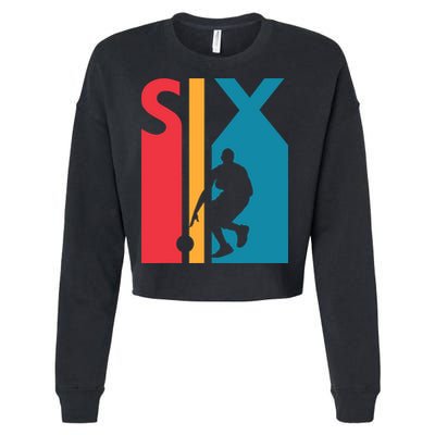 6th Birthday Gift Six Vintage Basketball 6 Year Old Cropped Pullover Crew