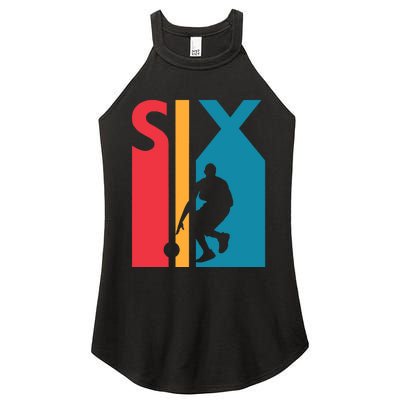 6th Birthday Gift Six Vintage Basketball 6 Year Old Women’s Perfect Tri Rocker Tank