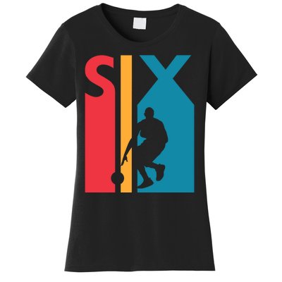 6th Birthday Gift Six Vintage Basketball 6 Year Old Women's T-Shirt