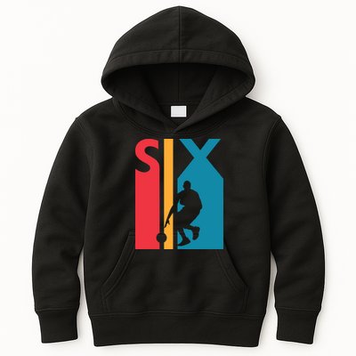 6th Birthday Gift Six Vintage Basketball 6 Year Old Kids Hoodie
