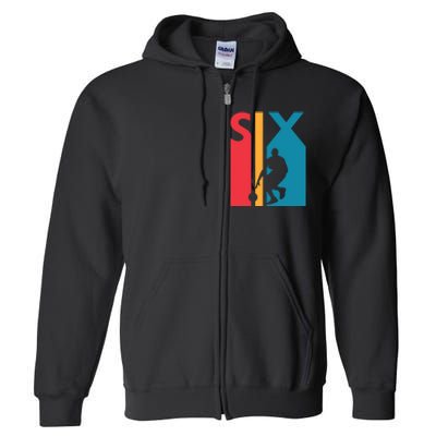 6th Birthday Gift Six Vintage Basketball 6 Year Old Full Zip Hoodie