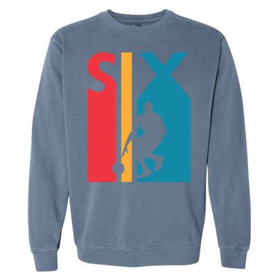 6th Birthday Gift Six Vintage Basketball 6 Year Old Garment-Dyed Sweatshirt