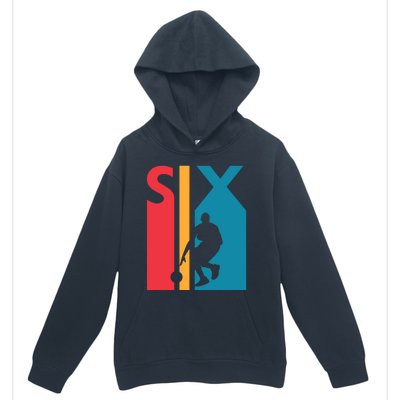 6th Birthday Gift Six Vintage Basketball 6 Year Old Urban Pullover Hoodie