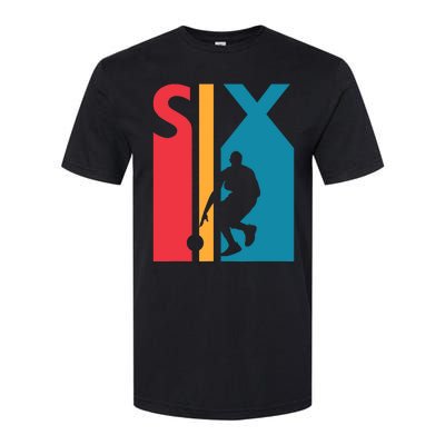 6th Birthday Gift Six Vintage Basketball 6 Year Old Softstyle CVC T-Shirt