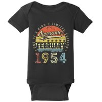 69th Birthday Gift Awesome Since February 1954 69 Year Old Baby Bodysuit