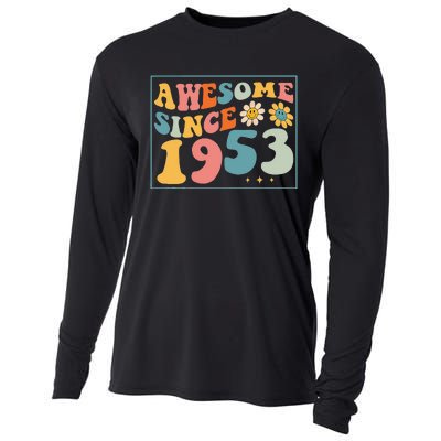 69th Birthday Gifts Awesome Since 1953 69 Years Old Groovy Cooling Performance Long Sleeve Crew