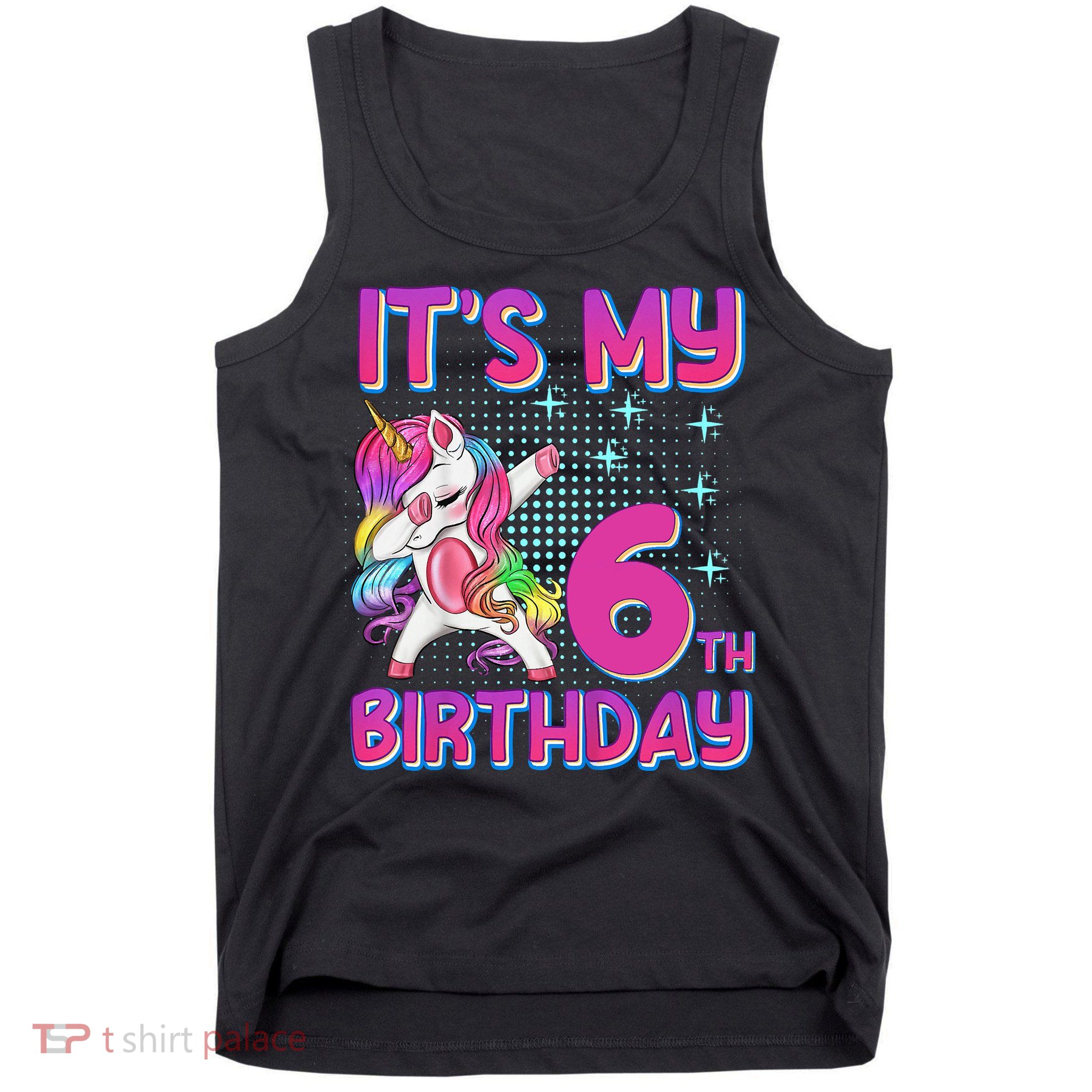 6th Birthday Girl Unicorn Six Year Old Tank Top