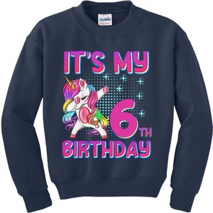 6th Birthday Girl Unicorn Six Year Old Kids Sweatshirt