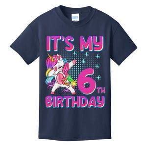 6th Birthday Girl Unicorn Six Year Old Kids T-Shirt