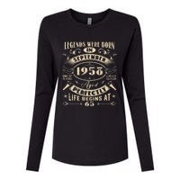 65th Birthday Gift 65 Years Old Legends Born September 1958 Womens Cotton Relaxed Long Sleeve T-Shirt