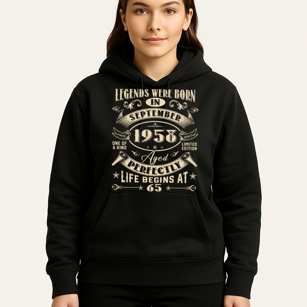 65th Birthday Gift 65 Years Old Legends Born September 1958 Hoodie