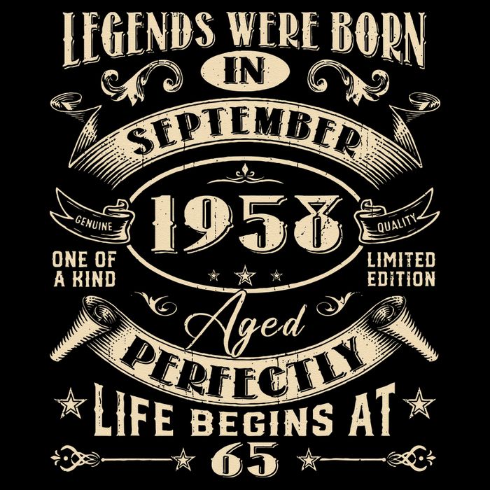 65th Birthday Gift 65 Years Old Legends Born September 1958 Hoodie
