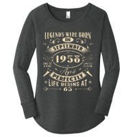 65th Birthday Gift 65 Years Old Legends Born September 1958 Women's Perfect Tri Tunic Long Sleeve Shirt