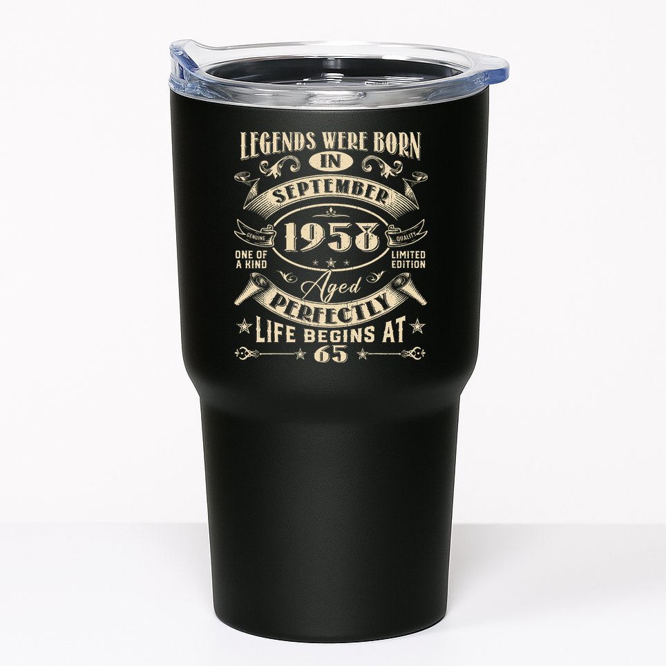 65th Birthday Gift 65 Years Old Legends Born September 1958 Tumbler
